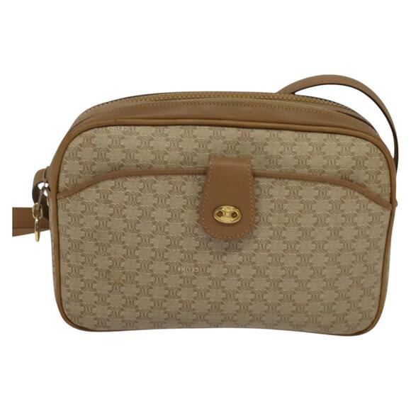 CELINE Macadam Canvas Shoulder Bag Beige - Picture 2 of 13